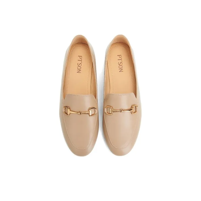 PT'SON Loafers Women's Black/Camel-4