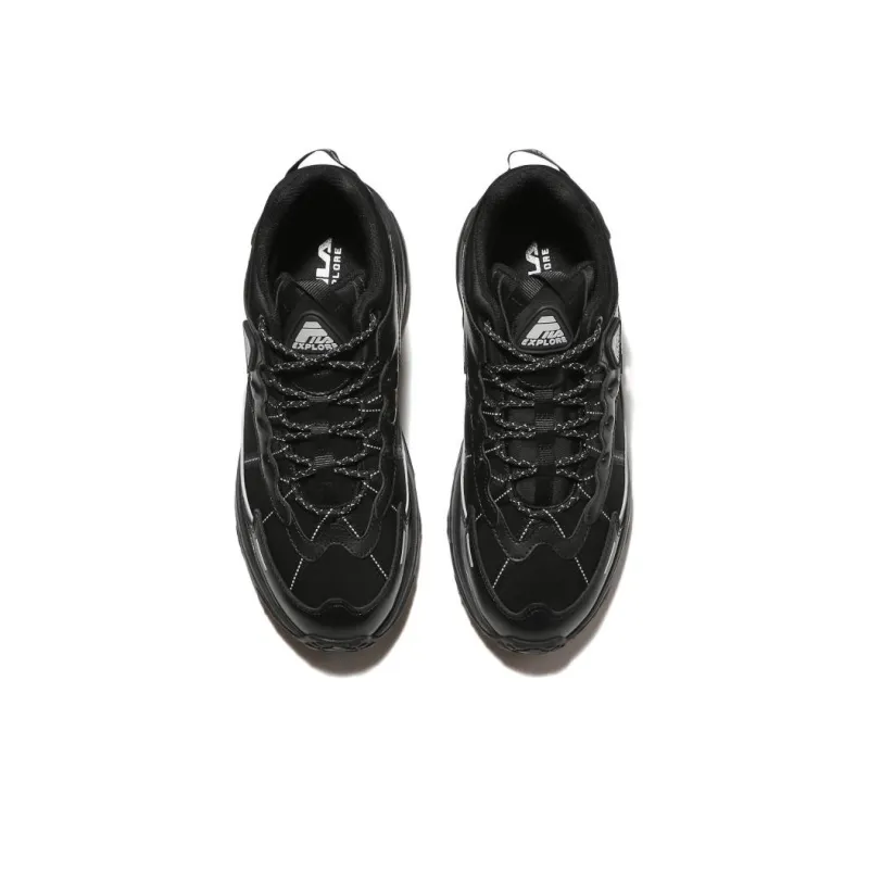 FILA Explorer Rock Blunt Cushioning Anti-Slip And Wear-Resistant Low-Top Casual Shoes Unisex Black Korean Style-3