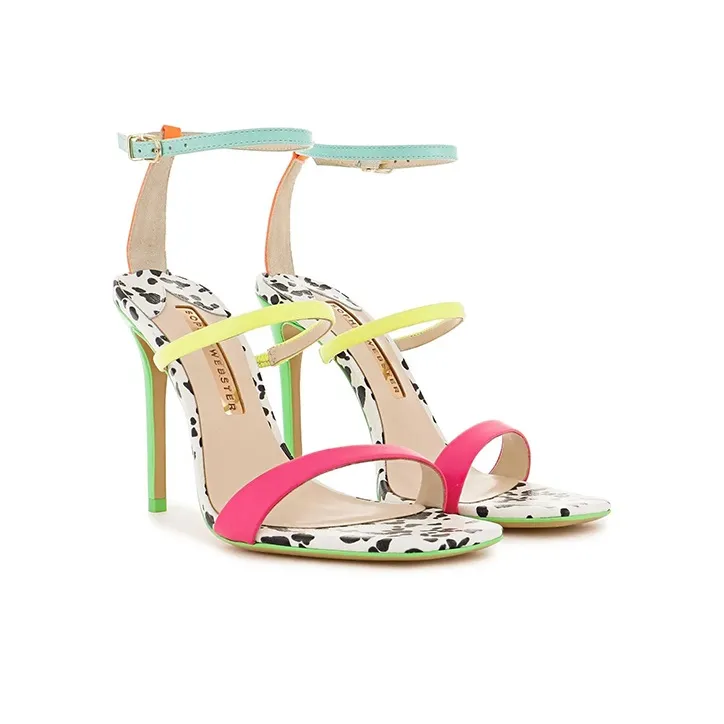 Sophia Webster Rosalind One-Strap Sandals 10cm Women's Black White Green-2
