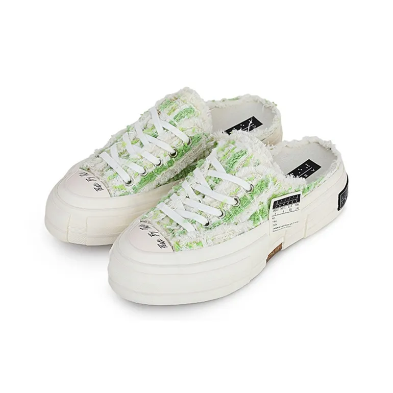 VESSEL G.O.P. Slip On 'Grass Tweed' Low Top Canvas Shoes Unisex Verdant Green-3
