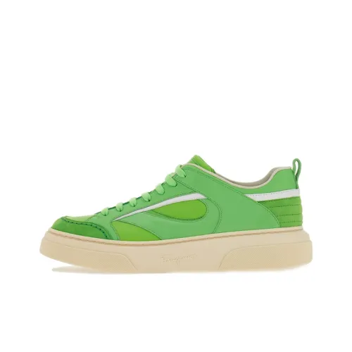 Ferragamo Skateboard Shoes Men Low-Top Green