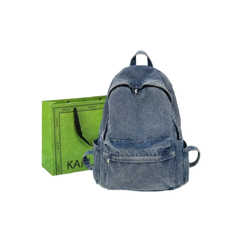 KARUISHA Denim Backpack Unisex Multicolor-6