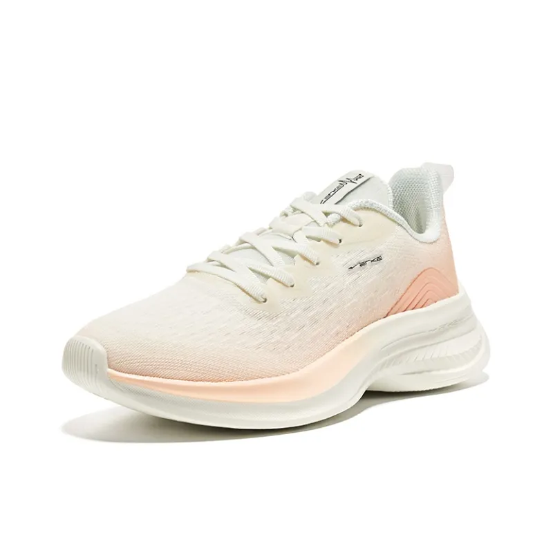 Erke Cushioning Abrasion Resistant Lightweight Rebound Low Top Running Shoes Women's Nude Pink-1