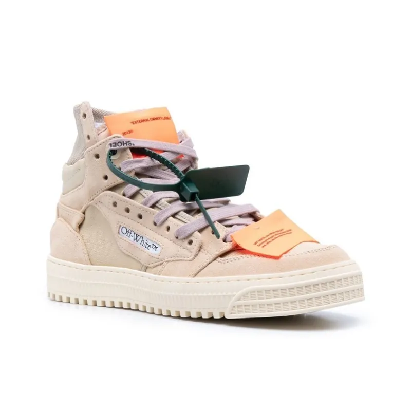OFF WHITE 3.0 Off Court High Top Sneakers Sand Suede-3