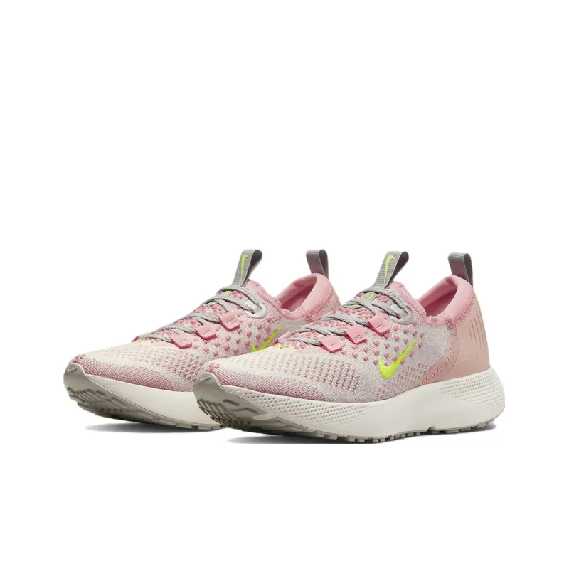 Nike React Escape Run Flyknit 'Pink Oxford Volt' Women's-2