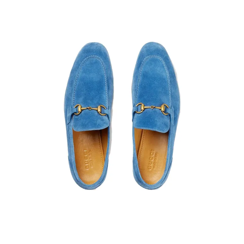 GUCCI Jordaan Loafers Men's Blue-3