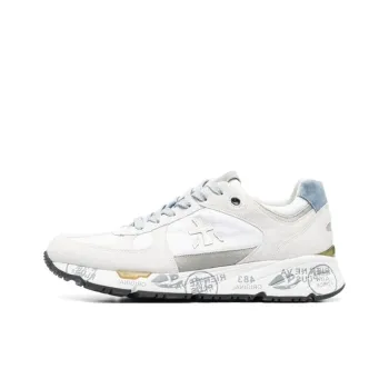 PREMIATA Cushioning And Breathable Low Top Casual Shoes Men's White Gray Blue