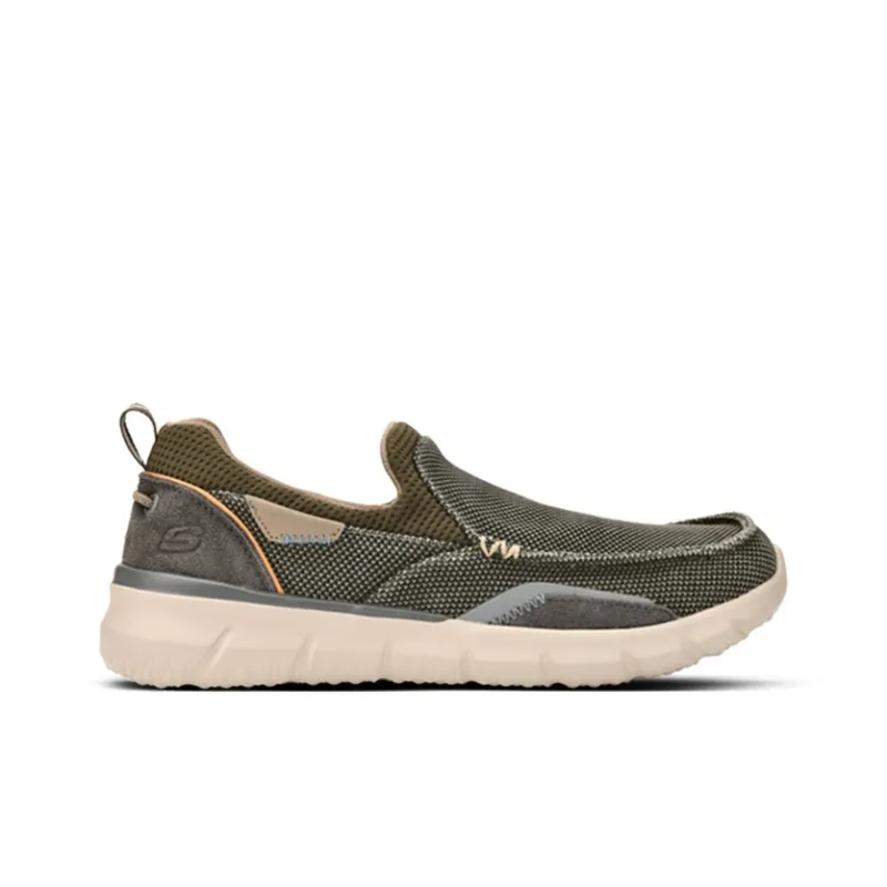 Skechers Slip Resistant Low Top Casual Shoes Men's Olive Green-1