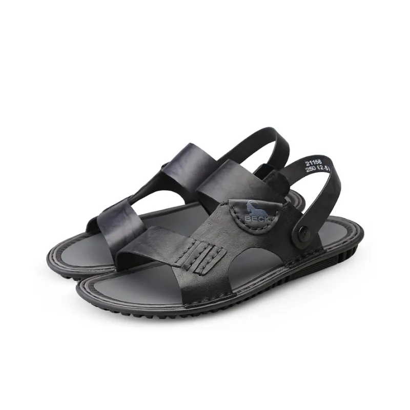 BECK Beach Sandals Men Black/Gray-3