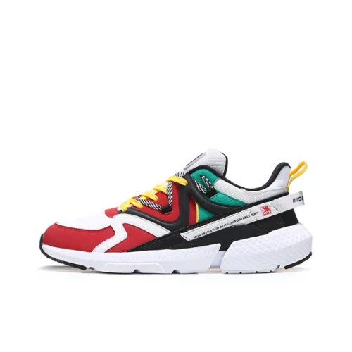 Erke Running Shoes Men Low-Top Red/Dawn Green