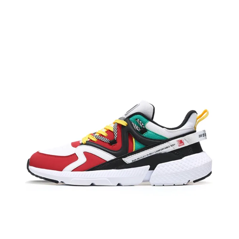 Erke Running Shoes Men Low-Top Red/Dawn Green-0