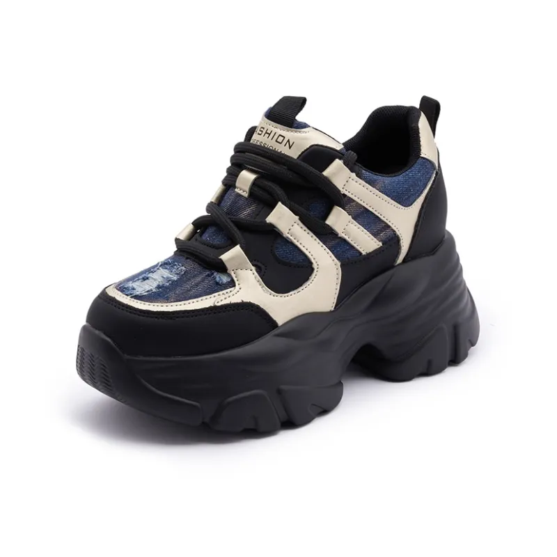 Milan Love Song Anti-Slip And Wear-Resistant Height Increasing Low-Top Chunky Sneakers Women's-0