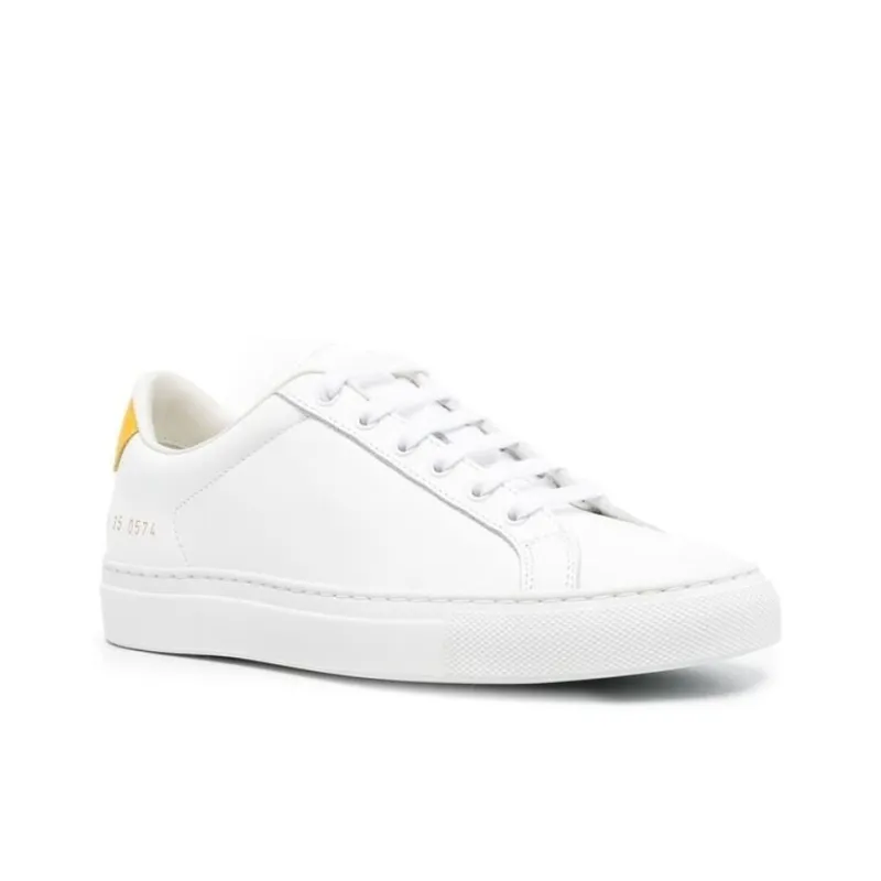 COMMON PROJECTS Low Top Stylish Skateboarding Shoes Women's White Yellow-1
