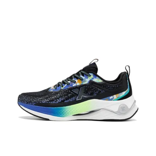 XTEP Cushioning Anti Slip And Wear Resistant Low Top Running Shoes Men's Black Green Blue