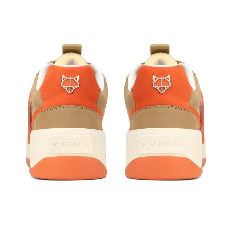 Naked Wolfe Kosa Low Top Stylish Skateboarding Shoes Men's Brown Orange-4
