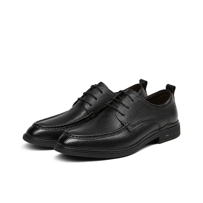 SEVEN Dress Shoes Men Low Top Black-1