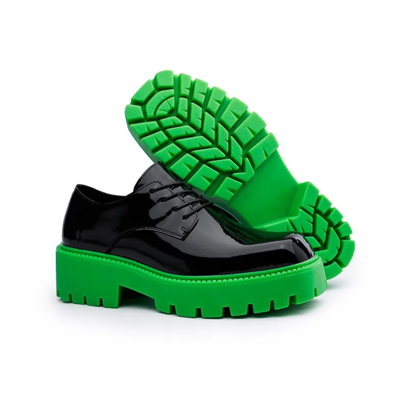 YEDANI Men's Casual Shoes Men Low Top Black/Green-9
