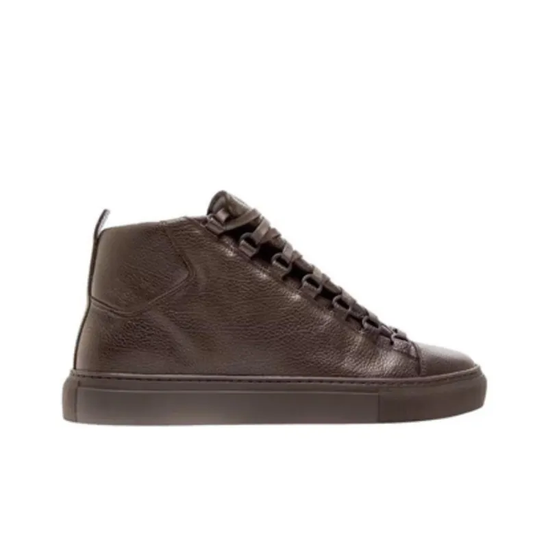 Balenciaga Arena Mid-Top Skateboard Shoes Men's Dark Brown-1