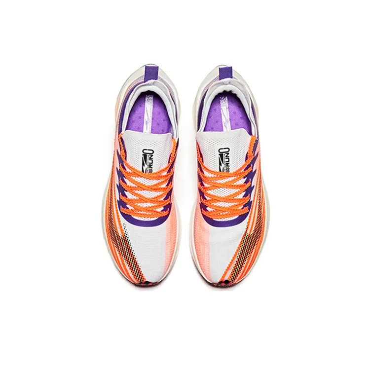 Erke Anti Slip And Wear Resistant Rebound Low Top Running Shoes Women's Orange Purple-2