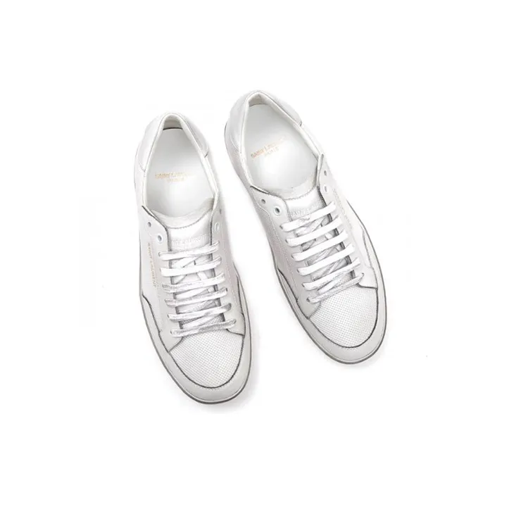 SAINT LAURENT Low Top Stylish Skateboarding Shoes Men's White Vintage Version-3