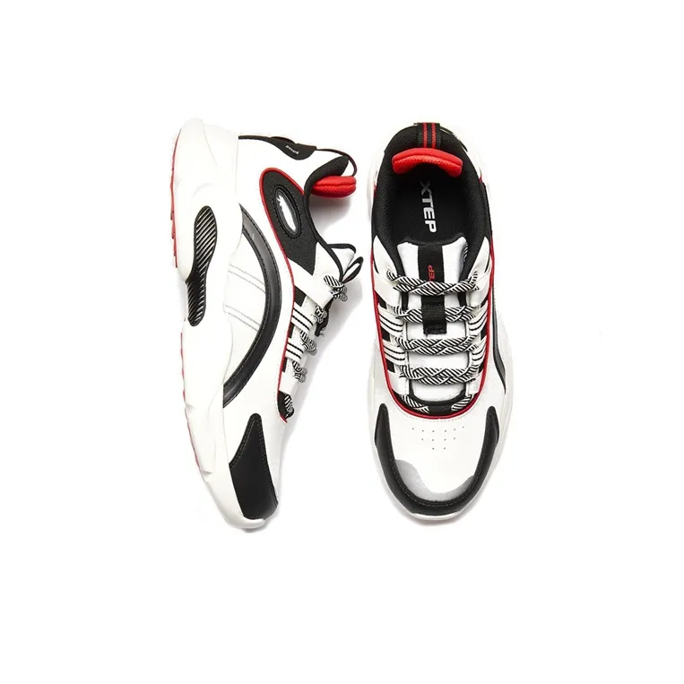 XTEP Cushioning, Wear Resistant Low Top Sports Casual Shoes Men's White Black Multicolor-3