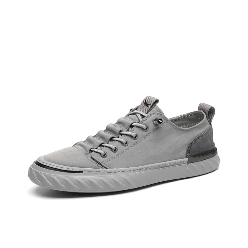RED DRAGONFLY Skateboard Shoes Men Low Top Gray/Army Green/Apricot-0
