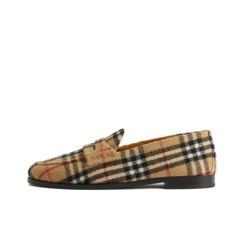 Burberry Check-pattern Round-toe Loafers