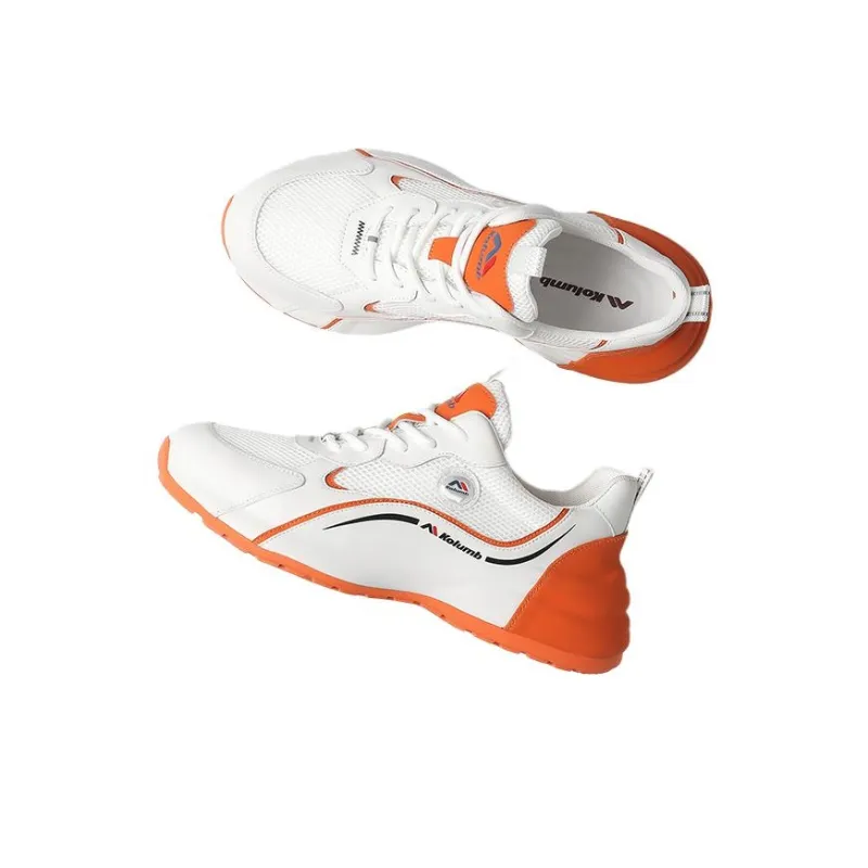 Kolumb Slip Resistant And Breathable Low Top Casual Shoes Men's White Orange-2