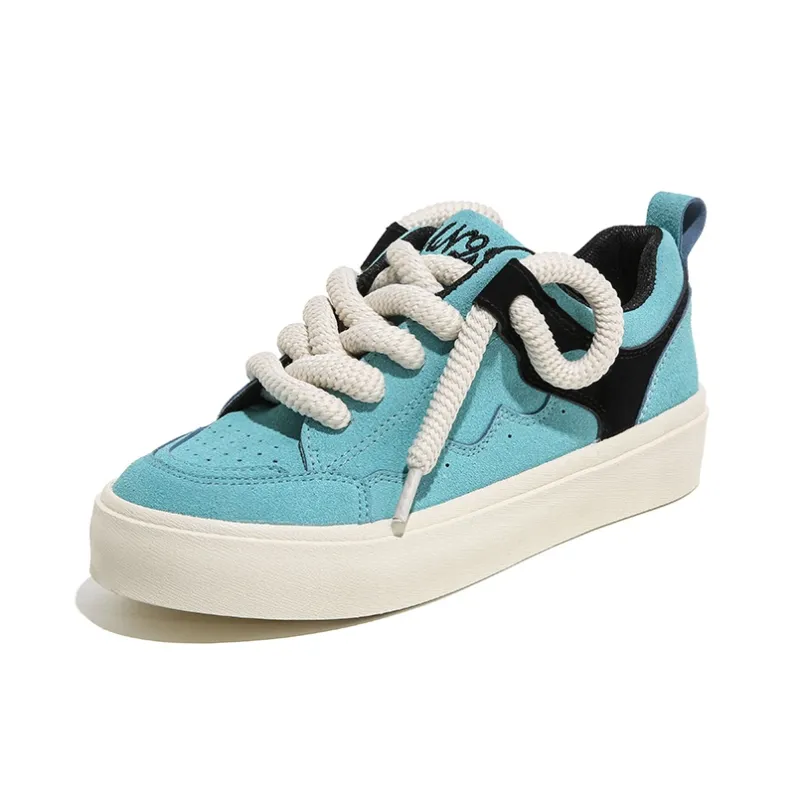 HUANQIU Low Top Skateboard Shoes Women's Lake Blue-1