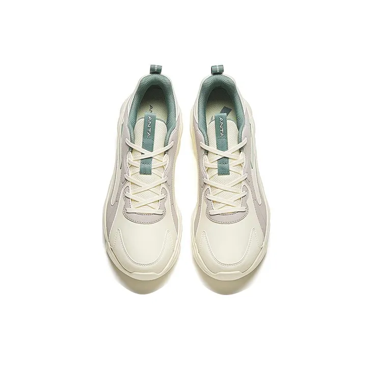 Anta Slip Resistant Low Top Running Shoes Men's Ivory-2