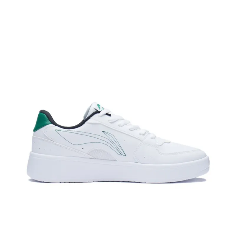 LiNing Xinghe Galaxy Slip Resistant, Abrasion Resistant, Lightweight Low Top Skateboard Shoes Men's White Green-1