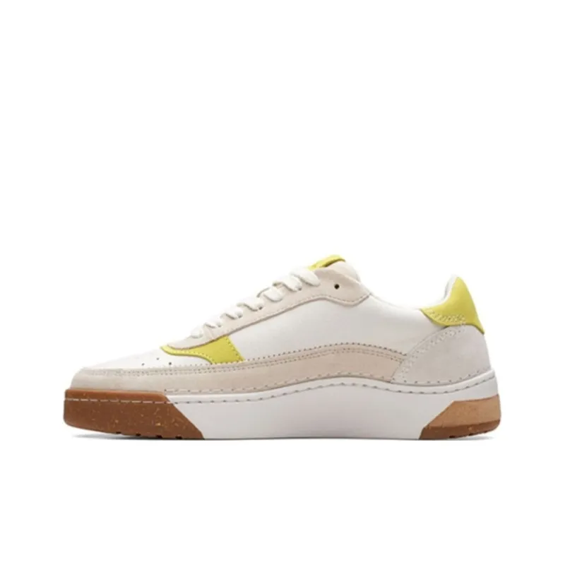 Clarks Stylish Skateboarding Shoes Men's White Yellow-0