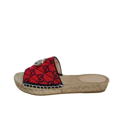 GUCCI GG Matelass Espadrille Sandal Red