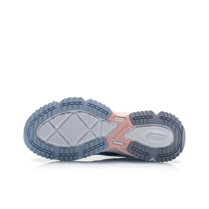LiNing Cushioned Slip Resistant Abrasion Resistant Breathable Low Top Casual Running Shoes Women's Bad Little Purple-4