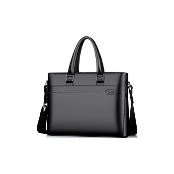 Old Man's Head Cow Leather Portable Briefcases Regular Men's Black/Coffee