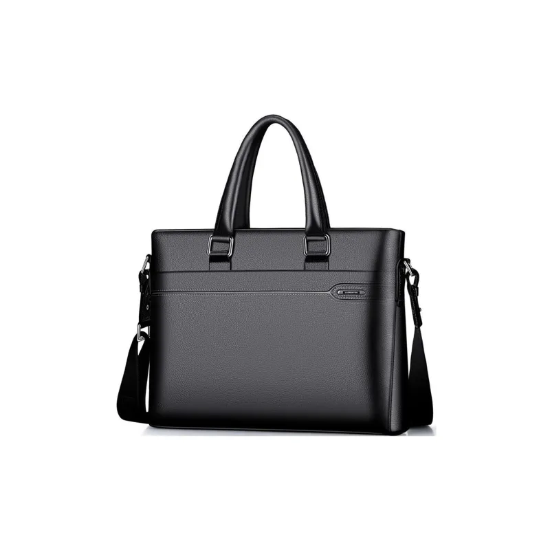 Old Man's Head Cow Leather Portable Briefcases Regular Men's Black/Coffee-0