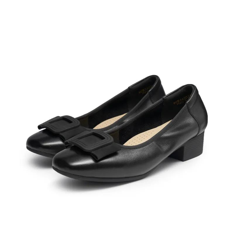 RED DRAGONFLY Slip on Unlined Shoes 3.4cm Heel Women's Black/Ecru-2