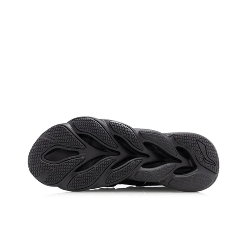 LiNing Cushioning, Breathable, And Resilient Design Low Top Running Shoes Men's Black Blue-4