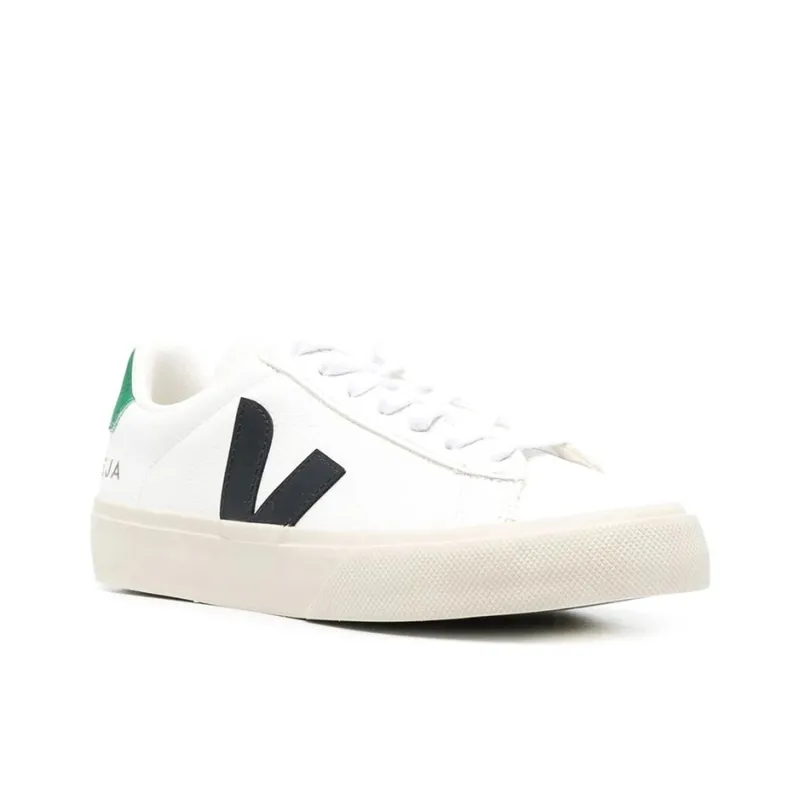 VEJA Campo Chromefree Leather White Black Emeraude-2