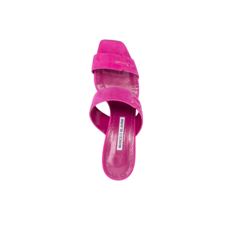 MANOLO BLAHNIK Odor Resistant Slide Slippers Women's Pink-5