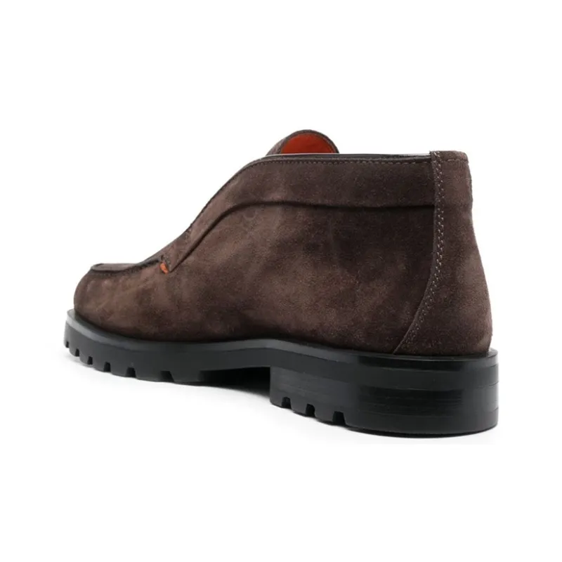 Santoni Almond Toe Slip On Loafers-3