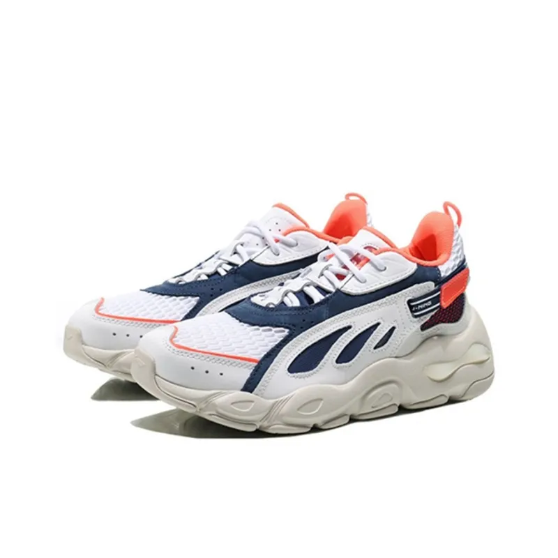LiNing Butterfly Lite Butterfly Non slip Lightweight Low Top Chunky Sneakers Men's White-2