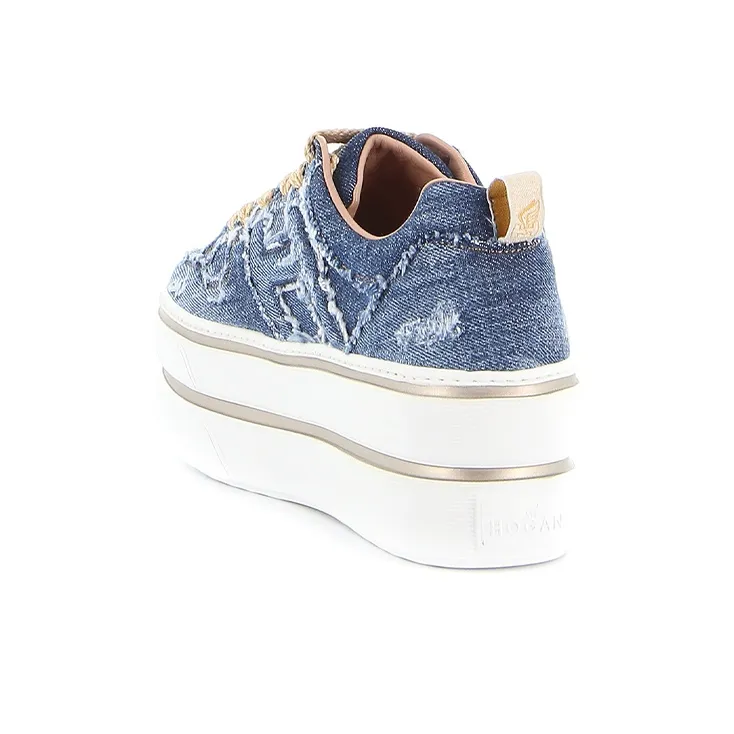 HOGAN H449 Low-Top Platform Shoes Women's Blue-4