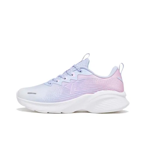 XTEP Running Shoes Women's Low-Top Light Twilight Blue/North Pole Peach Pink/White