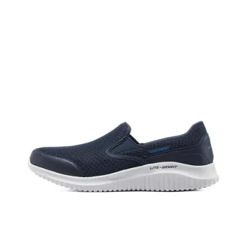 Skechers Cushioning Anti Slip Wear Resistant Breathable Lightweight Rebound Low Top Casual Shoes Men's Marine Blue