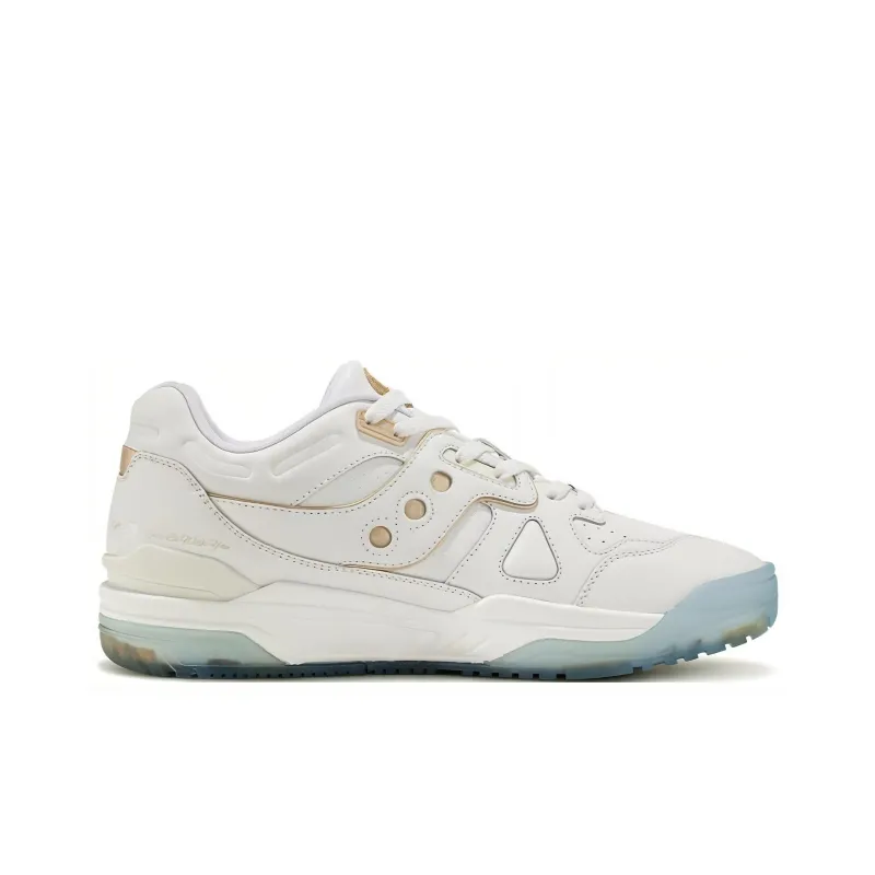 Saucony Cross 90 Slip Resistant Cushioning Abrasion Resistant Low Top Skateboard Shoes Unisex White Brown-1