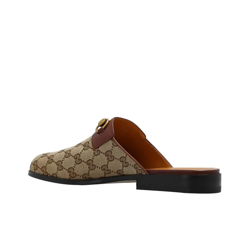 GUCCI Horsebit Closed Toe Slippers Men's Ebony-3