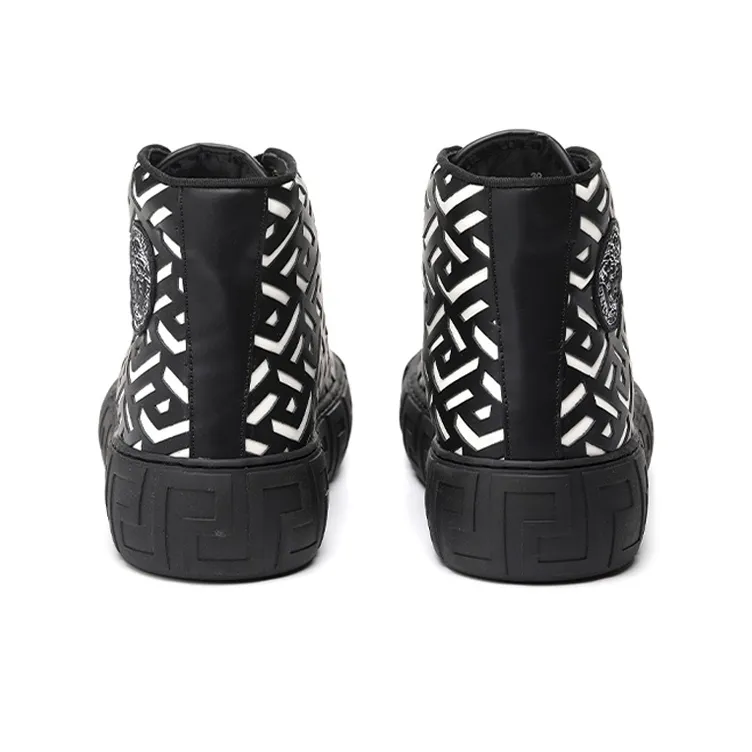 VERSACE Stylish Skateboarding Shoes Men's Black-3