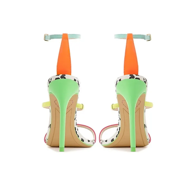 Sophia Webster Rosalind One-Strap Sandals 10cm Women's Black White Green-3