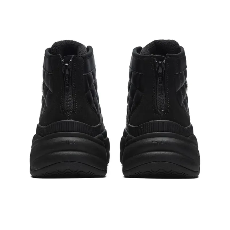 FILA Bread Mid Anti Slip Wear Resistant Mid Top Casual Shoes Women's Black-3
